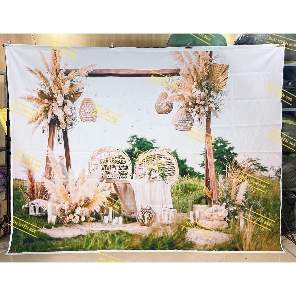 Tranh vải decor / Thảm vải chụp ảnh / Thảm vải treo tường tiệc cưới