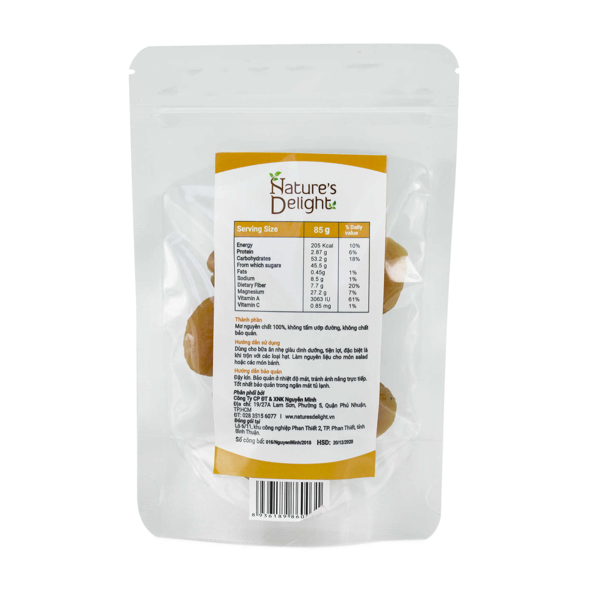 Mơ Sấy Thổ Nhĩ Kỳ Nature's Delight Túi 85gram