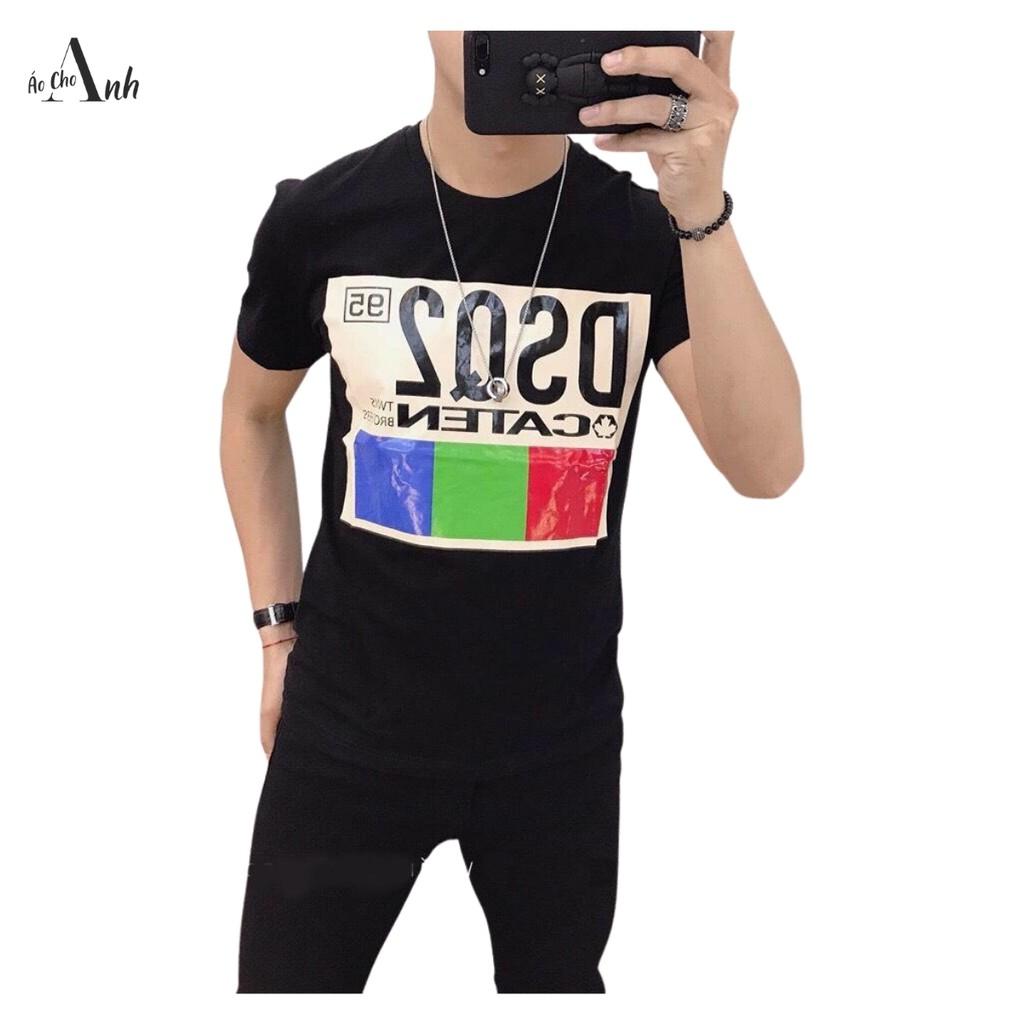 Áo thun nam tay ngắn cổ tròn in chữ to trước ngực 3 màu phong cách áo thun teen thời trang Hàn quốc - A020