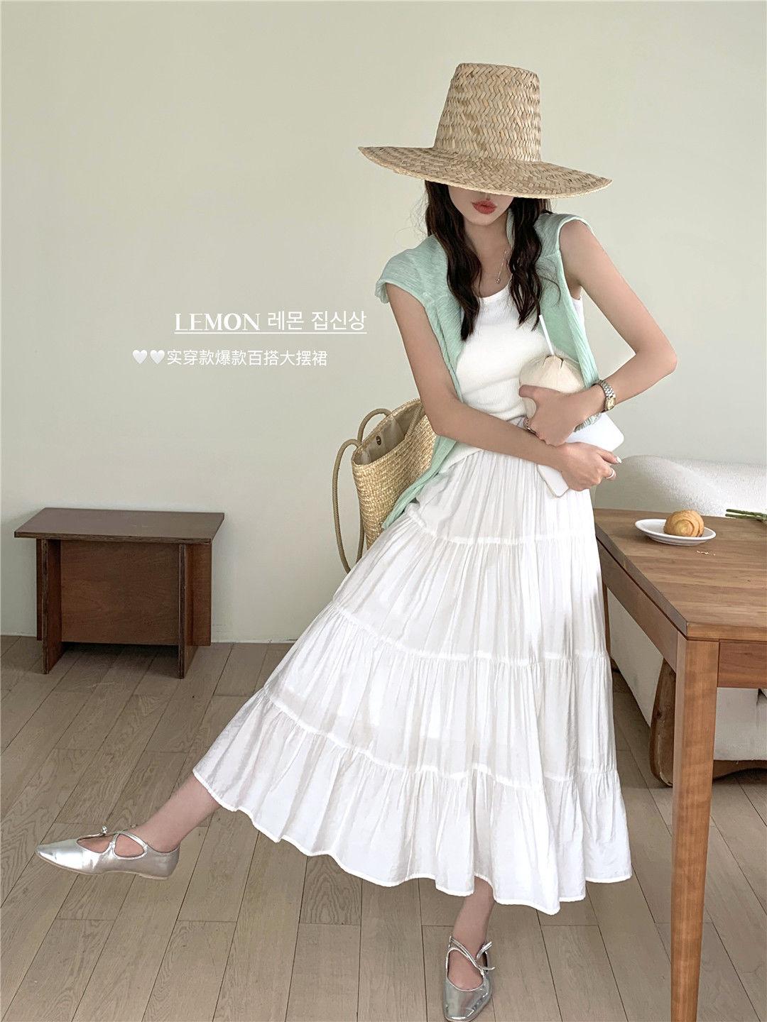 TOBE1SHOP Váy dài chữ A kiểu Pháp, váy dài, váy gió, váy dài, váy rộng, váy nửa người.