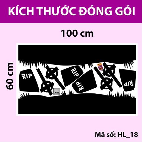 Decal trang trí Halloween chân tường bia mộ