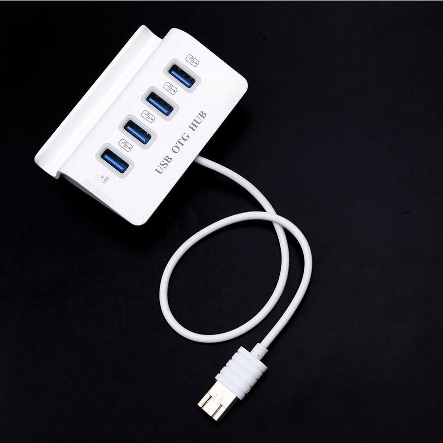 Thiết bị chia 4 cổng USB 3.0 OTG tốc độ cao tích hợp giá đỡ điện thoại