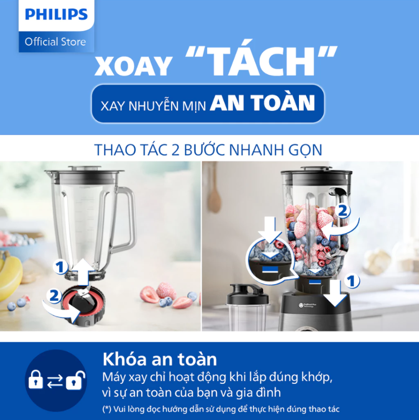 Máy xay sinh tố Philips HR3041/00 - Hàng chính hãng