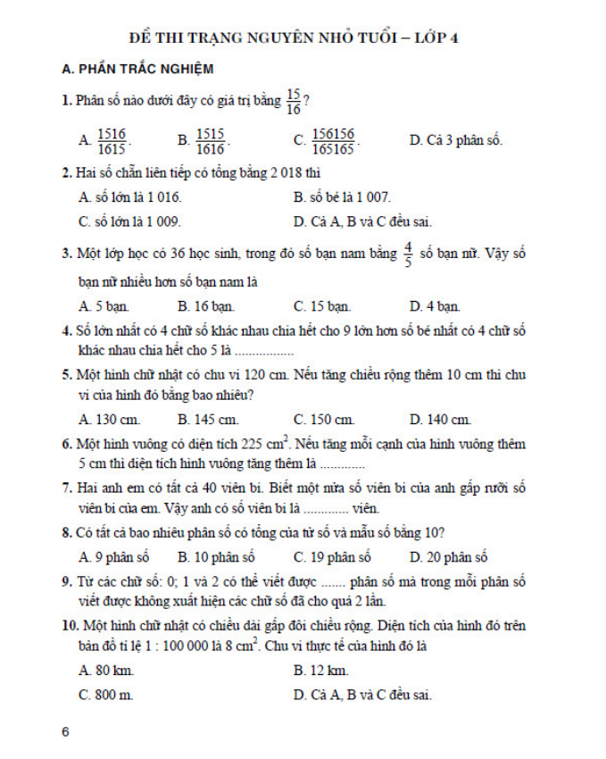 Sách - Bài tập dành cho học sinh thi trạng nguyên nhỏ tuổi 4