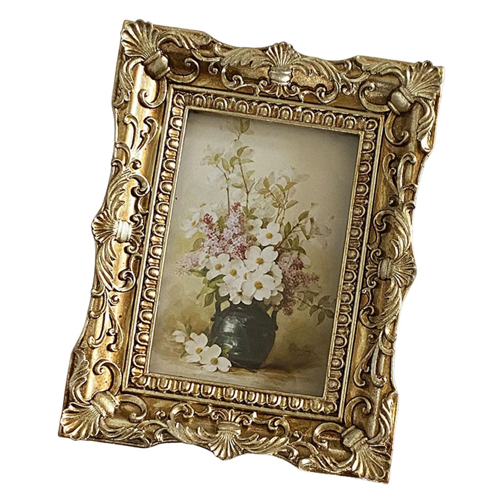 Photo Frame Picture Holder Embossed Frame Ornate for Living Room Home Decor