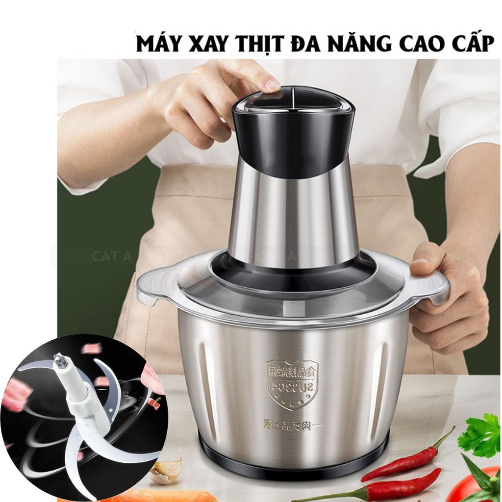 Máy Xay Thịt Cối Inox Đa Năng, Xay thịt, xay tỏi ới, xay rau củ quả