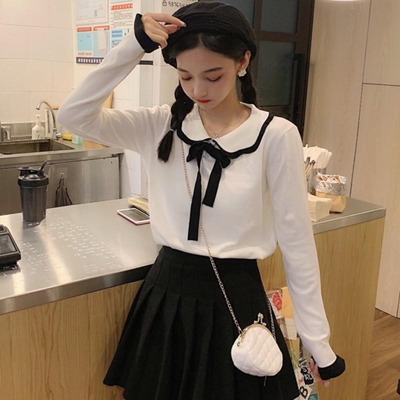 Áo Dệt Kim Tay Dài Màu Trơn Thiết Kế Thanh Lịch