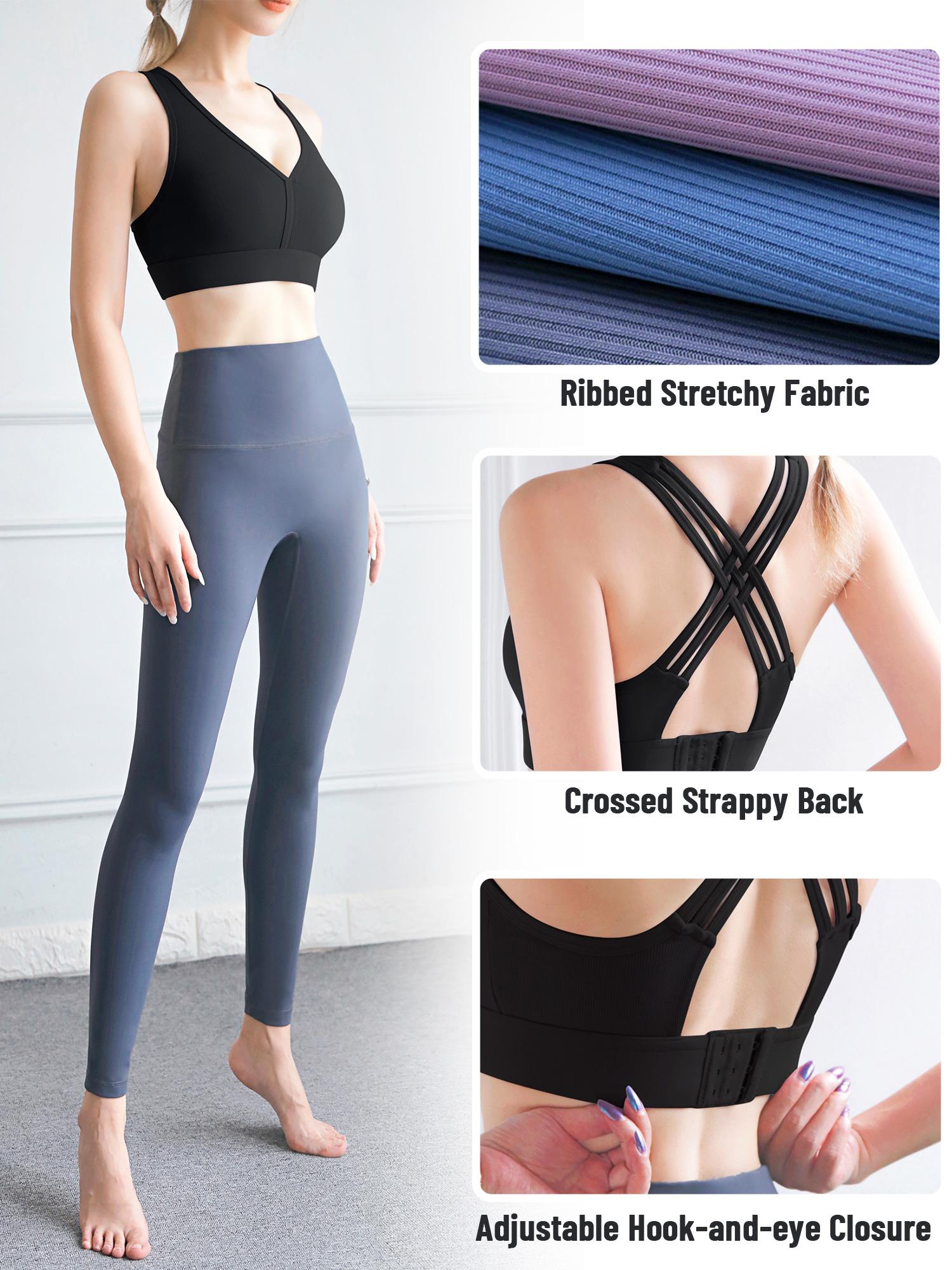 Phụ nữ Yoga Áo ngực Thể thao Gân V Cổ tập luyện Chạy bộ Dây miễn phí Áo vest thông thường