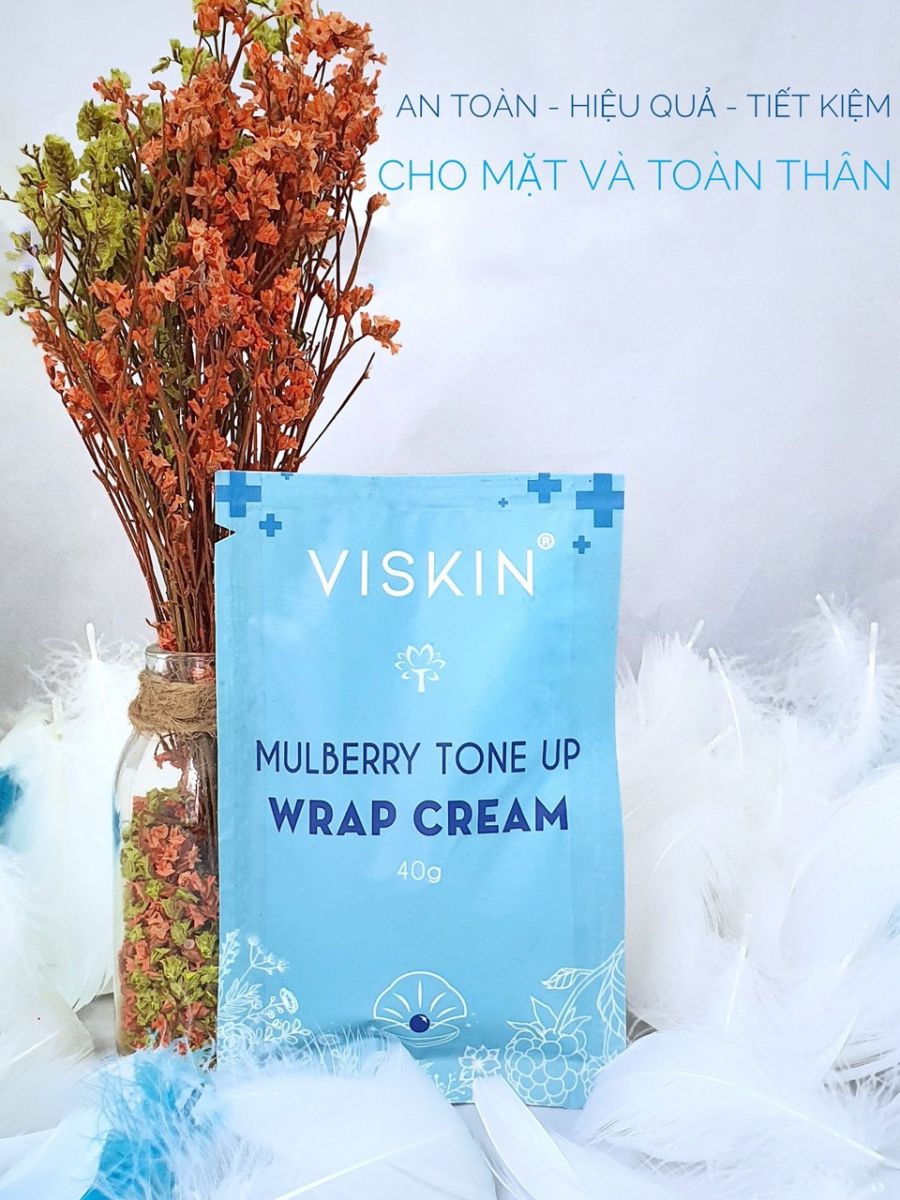 KEM Ủ TRẮNG DA DÂU TẰM VISKIN - MULBERRY TONE UP WRAP CREAM - pH 6.5