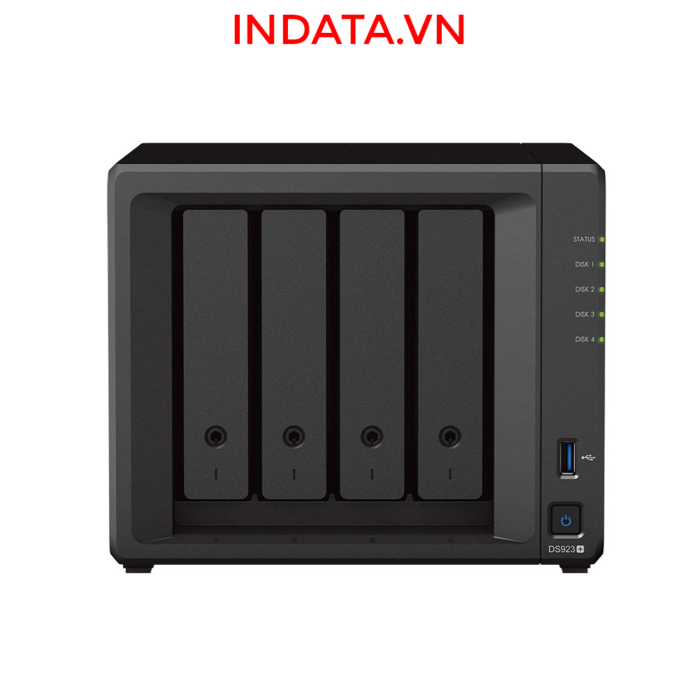 Bộ lưu trữ mạng NAS Synology DS923+ CPU AMD R1600 2-core 2.6GHz, RAM 4GB, LAN 2x 1GbE, 4 khay ổ cứng - Hàng chính hãng