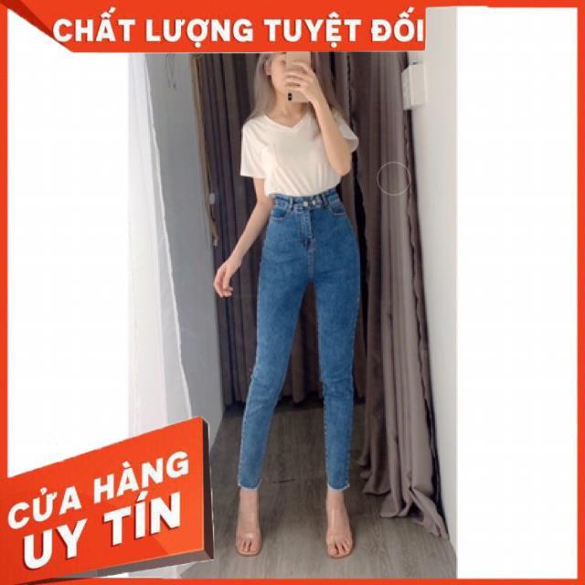 QUẦN JEANS ÔM LƯNG SIÊU CAO CO GIÃN - hình thật chính chủ