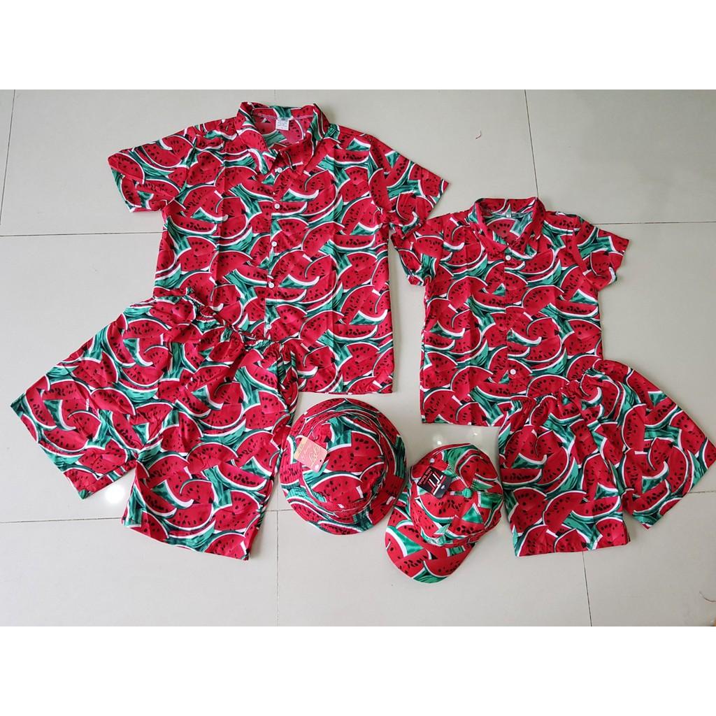 Sét pijama trái cây - Dưa hấu, chuối, cam