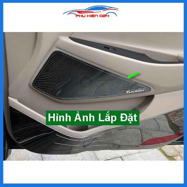 Bộ ốp màng loa vân Titan cho xe Tucson 2016-2017-2018-2019-2020 chống xước trang trí nội thất ô tô
