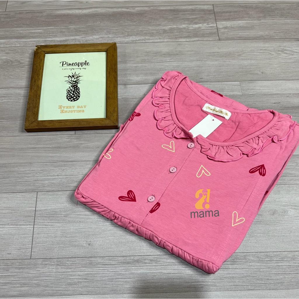Bộ đồ bầu và sau sinh cộc tay 3 cúc kéo khóa cổ bèo cho con bú cotton, cực dễ thương -V004