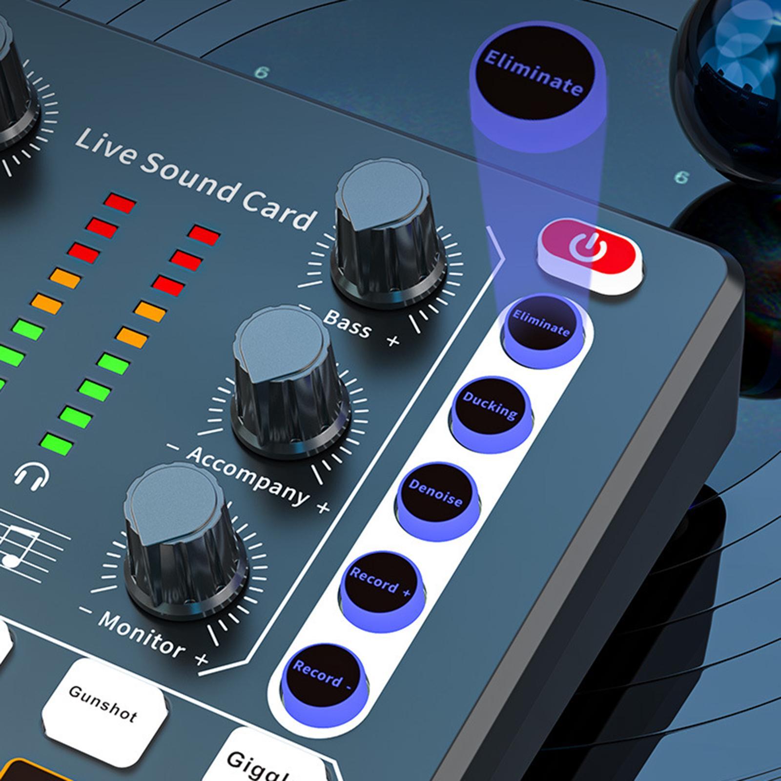 Professional sound Card 12 Sound Effects Low Noise for Karaoke Gaming