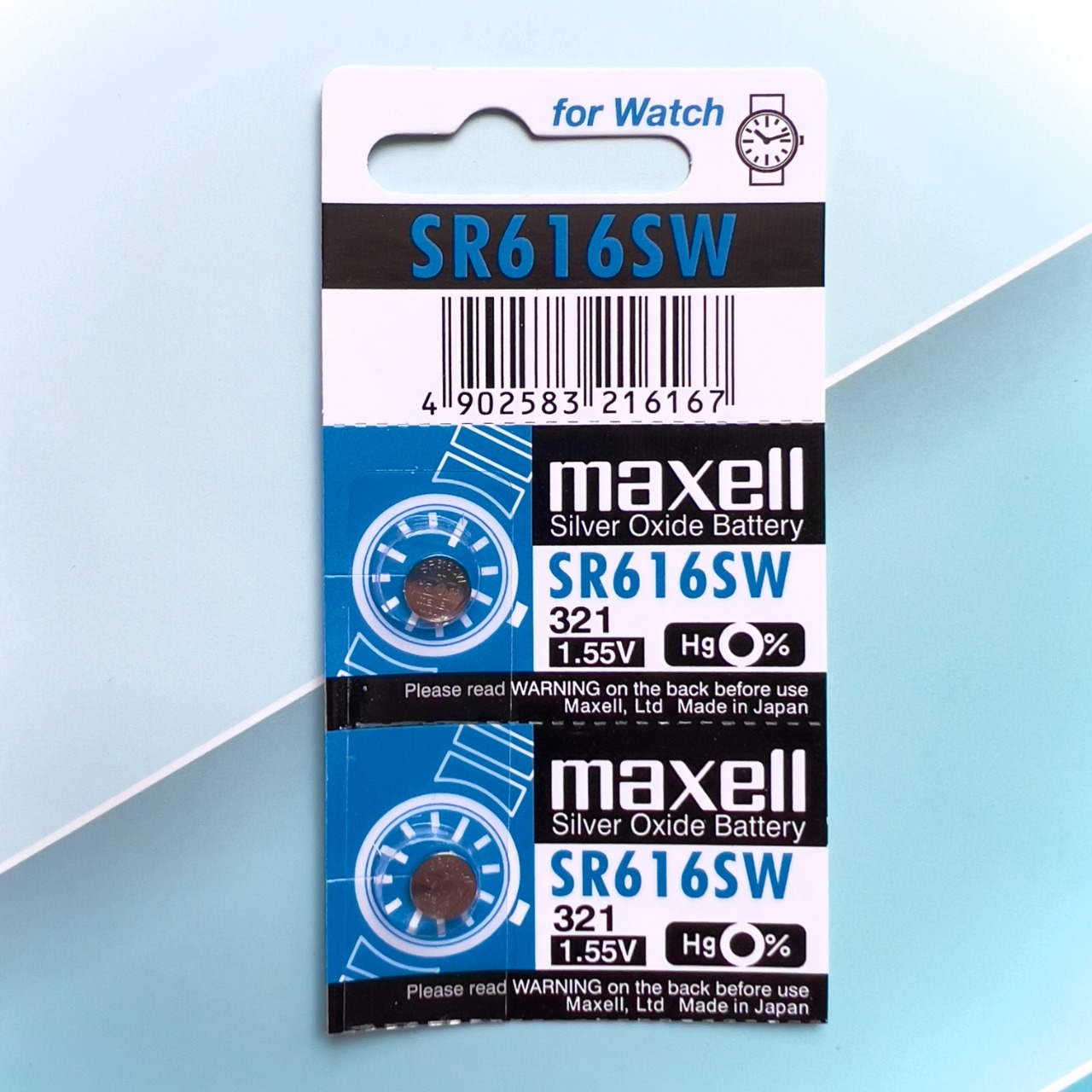 Vỉ 5 Viên Pin SR616SW / 321 Maxell Nhật Bản 1.55V Đồng Hồ Đeo Tay