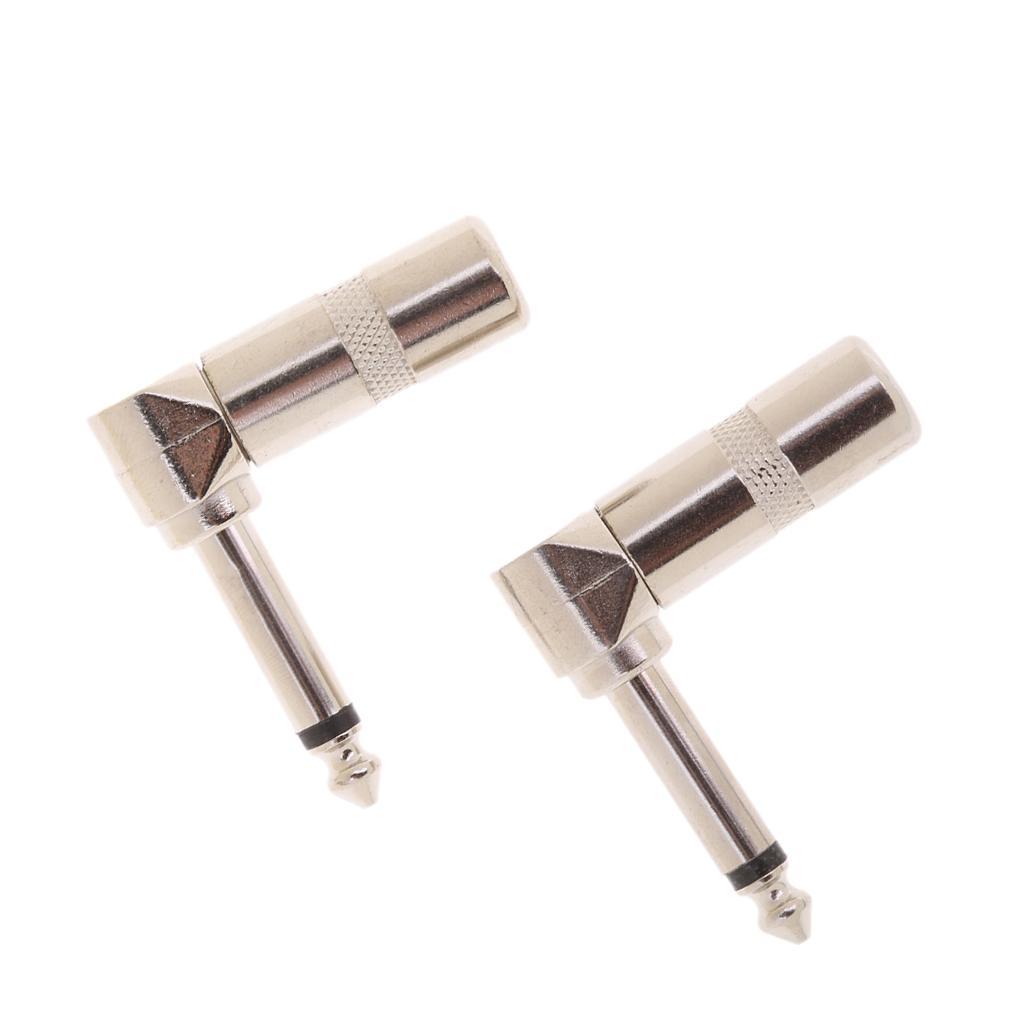 3-4pack 2 Pieces Mono Jack to Right Angled 90 Degree 6.35mm Welding Jack Plug