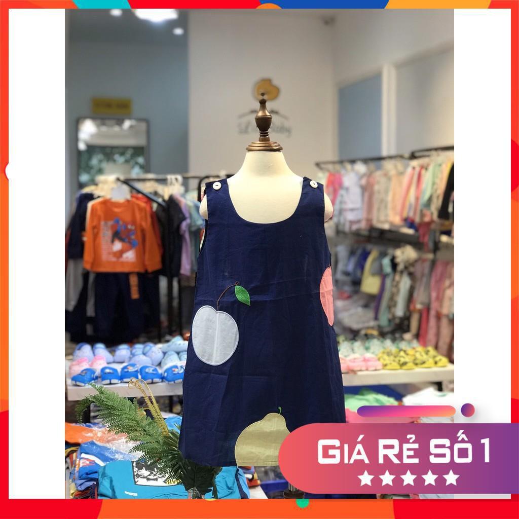 Váy thêu táo size 1-8T, cài cúc vai