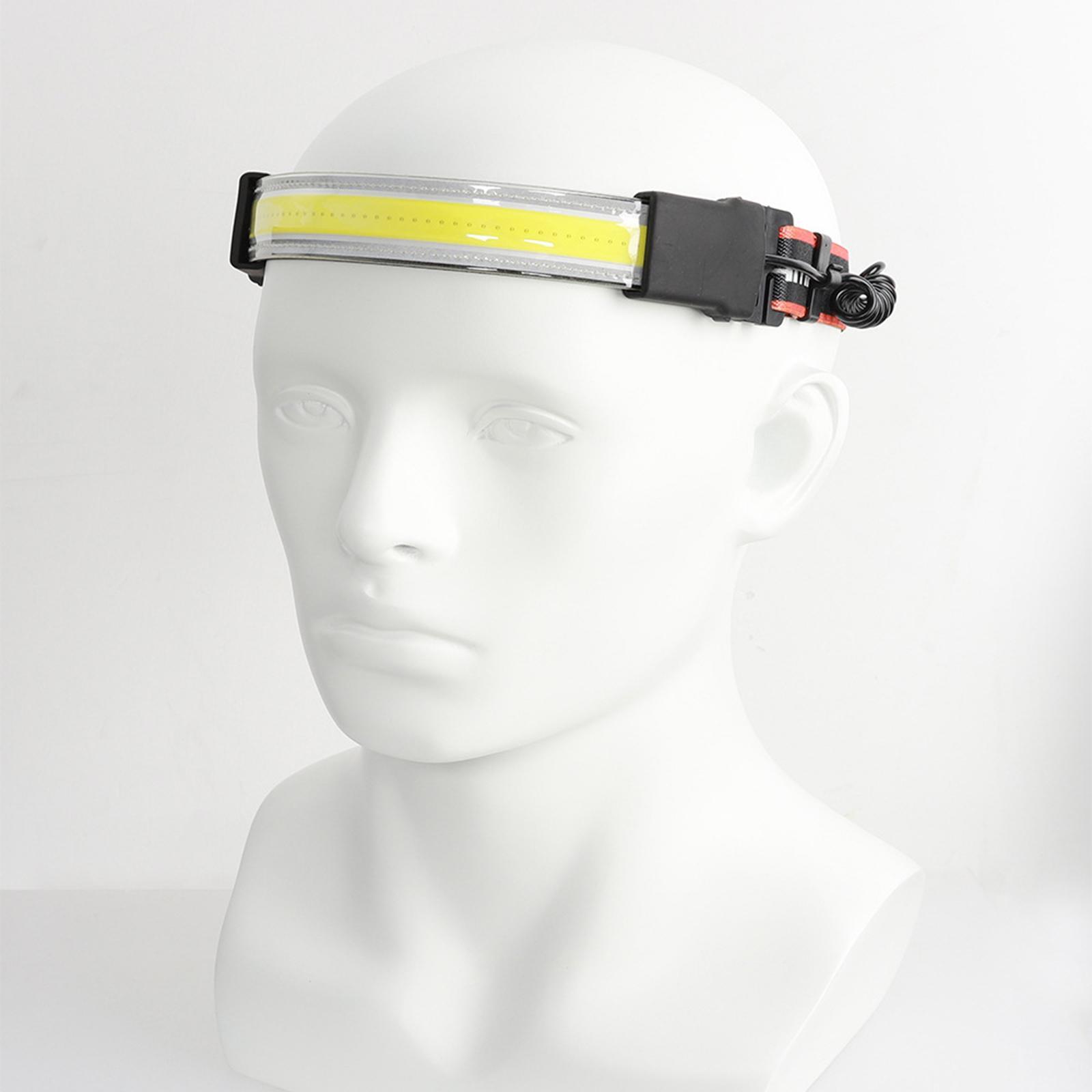 2x Bright USB COB+LED Elastic Head Band Headlamp Torch Floodlight Rechargeable