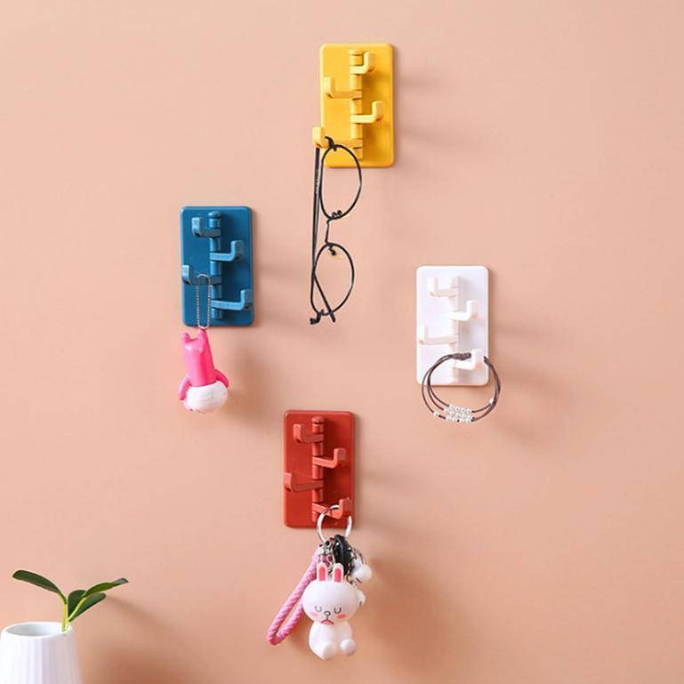 Móc Treo Đồ Dán Tường 4 Móc Xoay 180 Độ Siêu Dính