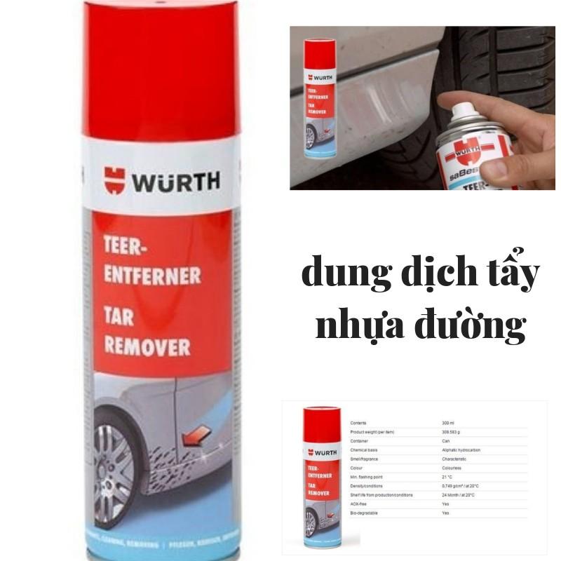 Tẩy nhựa đường, keo, vết ố xe ô tô- Wurth Tar Remove 300ml