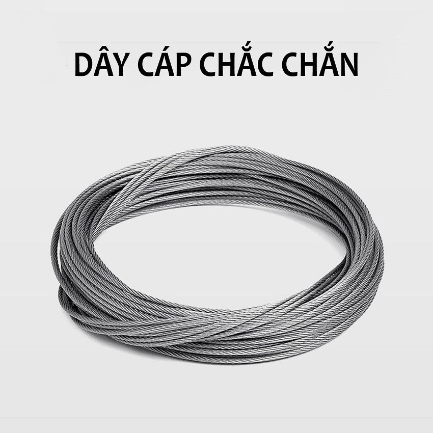 Dây Phơi Thông Minh Rút Gọn 4.2m, An Toàn, Tiện Lợi, Tặng Kèm Keo Dính Và Ốc Vít, Inox 304, Dây Phơi Đồ Chịu Lực 20kg,