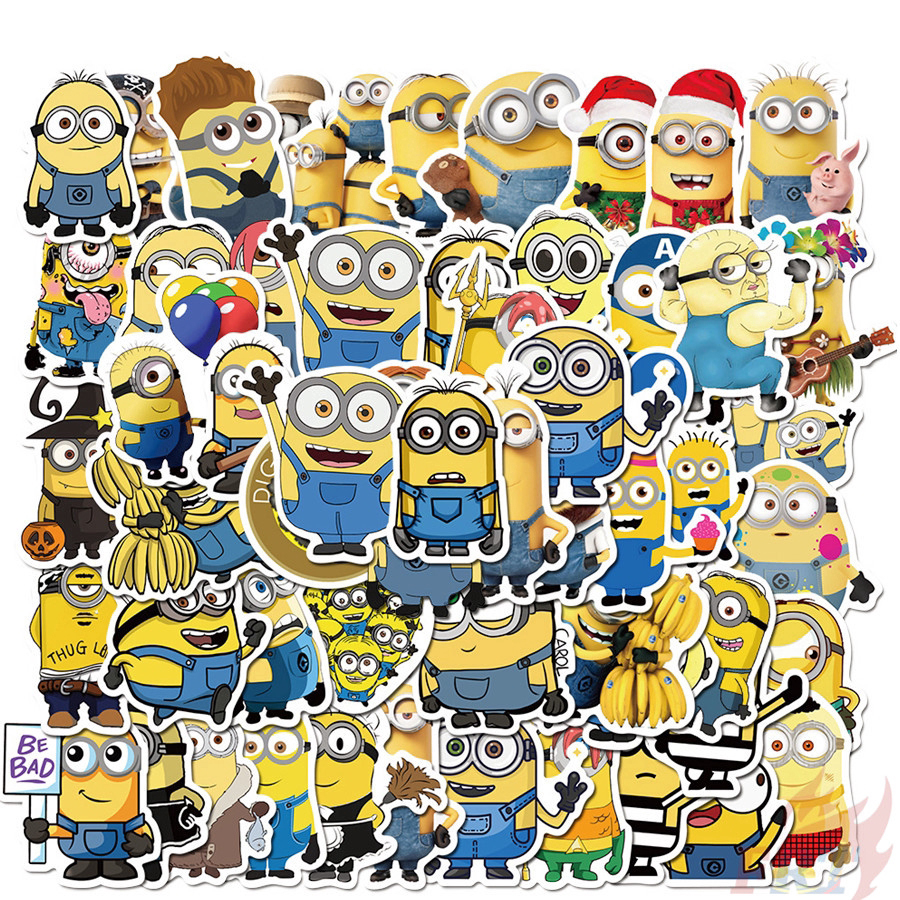 Set 60 Sticker Minions ảnh decal hình dán ép lụa