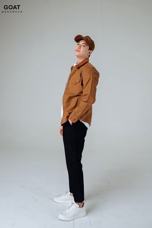 Áo Sơ Mi Khoác Nam Kaki Phối Túi Hộp Thời Trang Thanh Lịch GOAT MENSWEAR