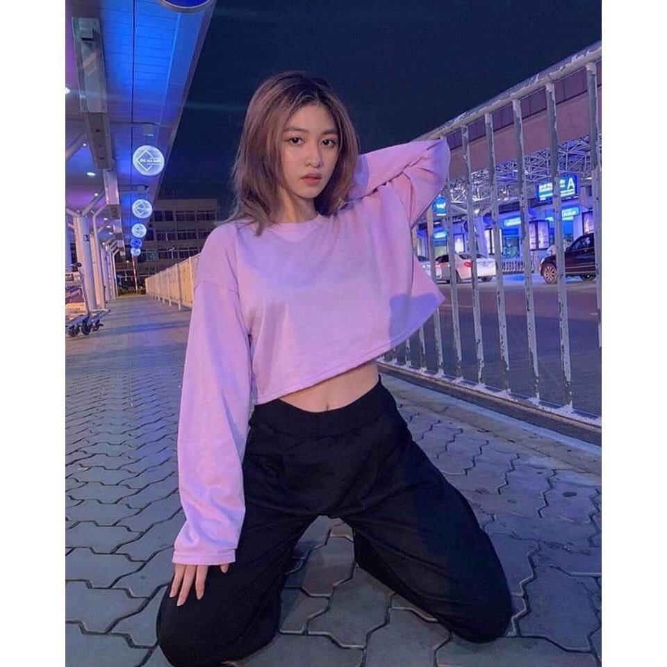 ÁO TAY DÀI CROPTOP FORM RỘNG CÁ TÍNH HÌNH THẬT UP Ở CUỐI
