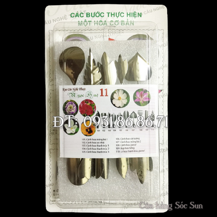 Bộ 10 dụng cụ làm rau câu 3D – Bộ số 11 - Tặng kèm kim nhụy – Mã số 1430
