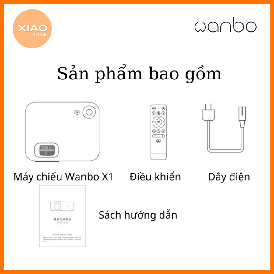 Máy chiếu thông minh Wanbo X1 Pro sử dụng Android 9.0 / 1GB RAM - Hiệu chỉnh Keystone / Rạp phim tại nhà - Hàng Chính Hãng