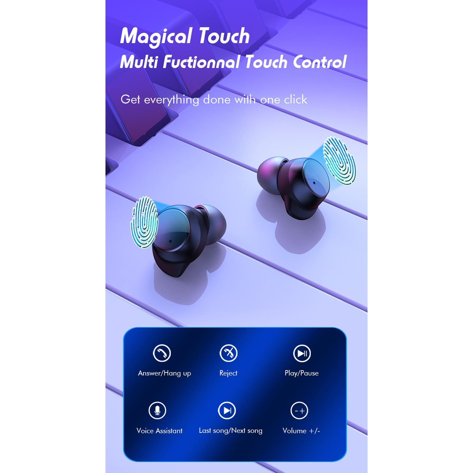 K1 Bluetooth 5.0 True Wireless Earbuds in Ear Built in Mic Headset Game Headphones Noise Canceling Compatible with iOS and Android