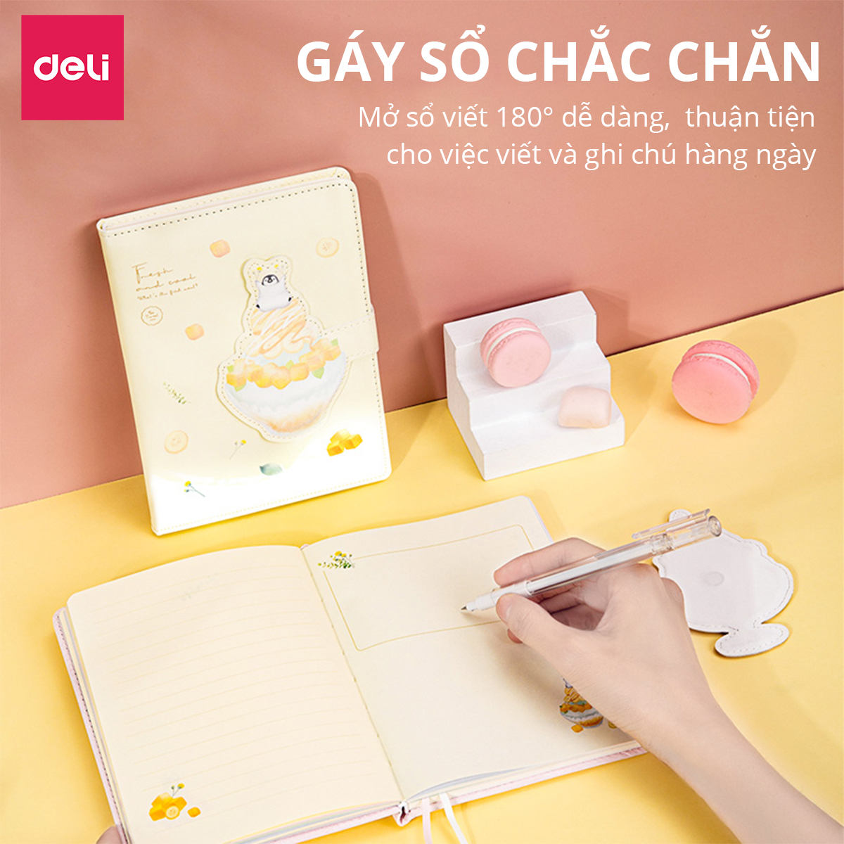 Sổ Tay Ghi Chép Bìa Da Cao Cấp 192 224 Trang 96 112 Tờ 80gsm Deli - Chống Nước Làm Quà Tặng Sang Trọng Phù Hợp Học Sinh Văn Phòng Sổ Kế Hoạch Planner - SZ044 SZ047