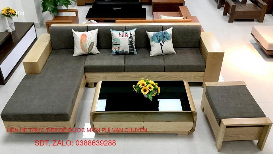 Bộ bàn ghế Sofa góc L sồi Nga BG081