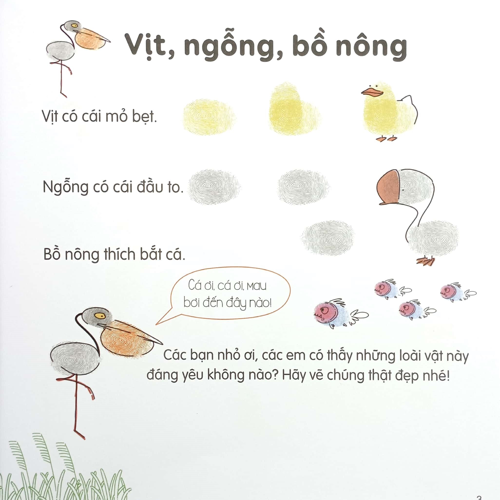 100++ ý tưởng sáng tạo vẽ tranh bằng vân tay - Động vật