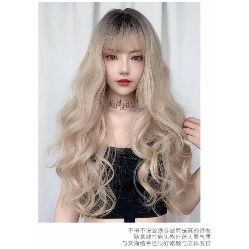 Tóc nguyên đầu xoăn nhiều đẹp