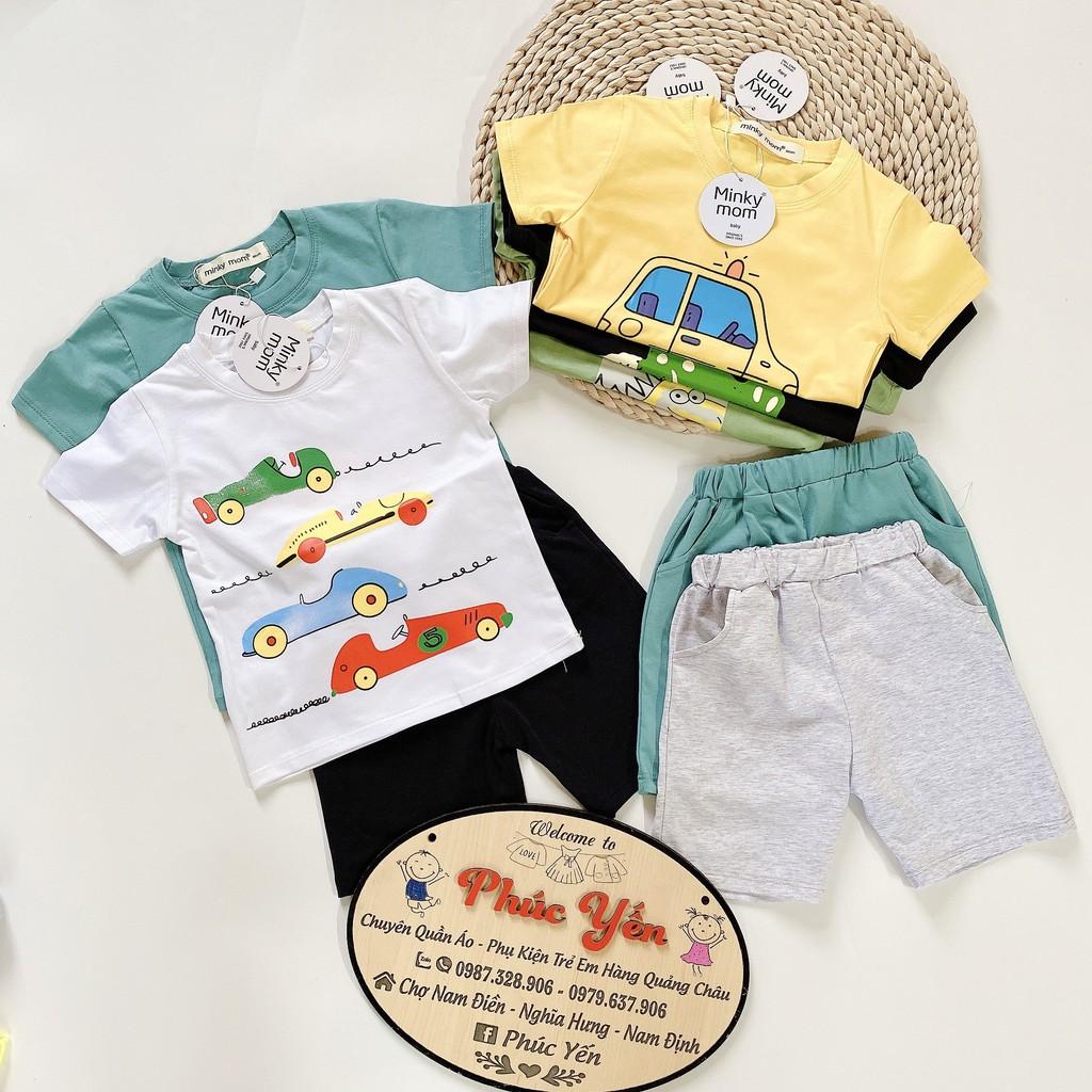 Bộ Cộc Tay Cotton 100 % Hàng Minky Mom In Họa Tiết ZOOMA-Quấn Có Túi Cho Bé (8-18kg)(1413 )_Shop Phúc Yến