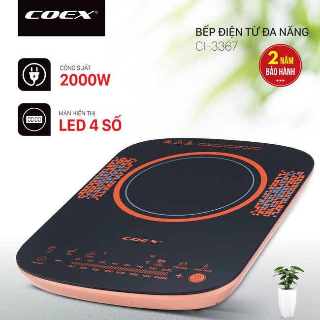 Bếp từ cảm ứng Coex CI-3367 (kèm lẩu) - Hàng chính hãng