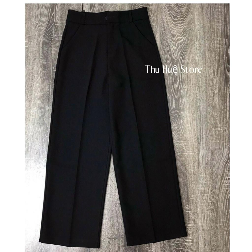 Quần Ống Rộng Lưng Cao Chất Vải Dày Dặn Chuẩn From