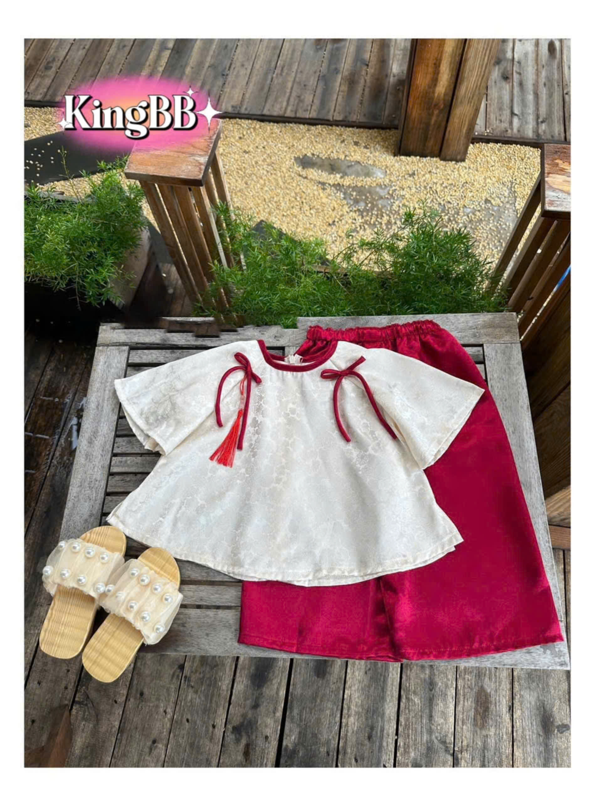 Bộ bà ba cho bé gái diện lễ tết noel giáng sinh năm mới đẹp từ 10-40kg chất lụa mềm mát