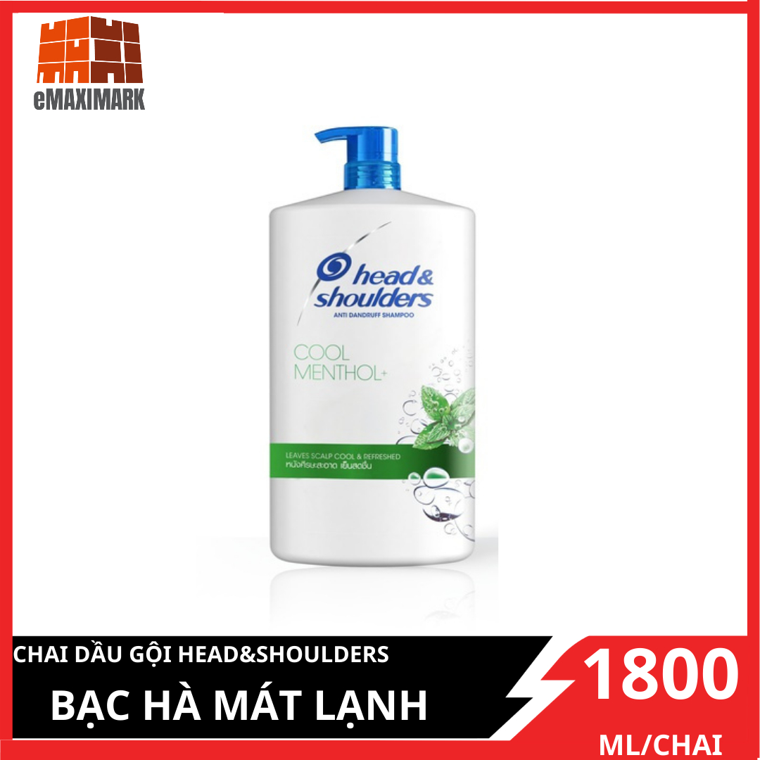 Dầu gội siêu to Head&amp;Shoulders Bạc hà 1800ml tặng kèm 20 hộp lam London