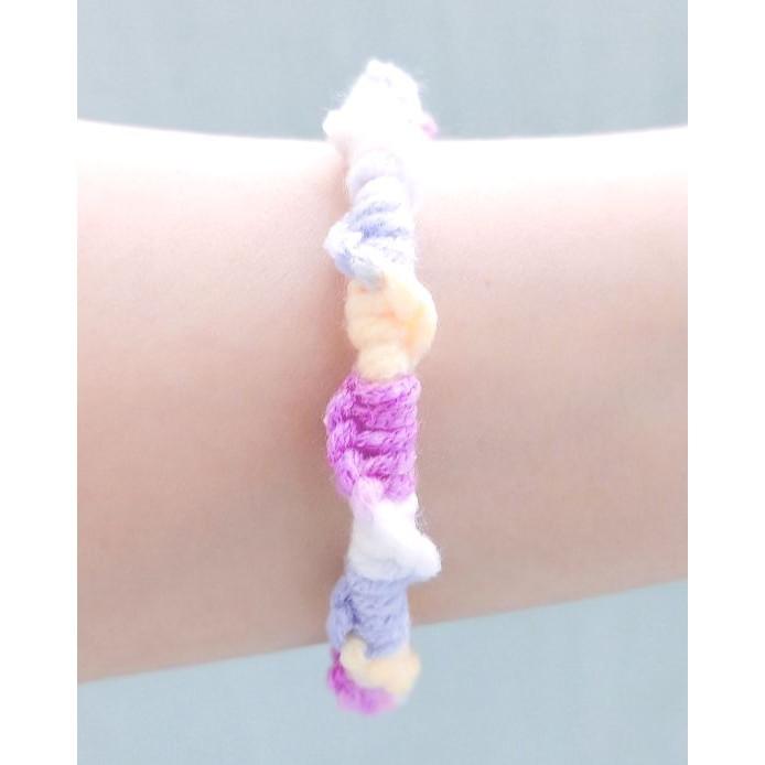 Vòng tay vòng chân may mắn - màu loan - Wendy - Friendship bracelet-xoắn-Vòng tay tình bạn-Vòng tay bạn bè handmade DIY