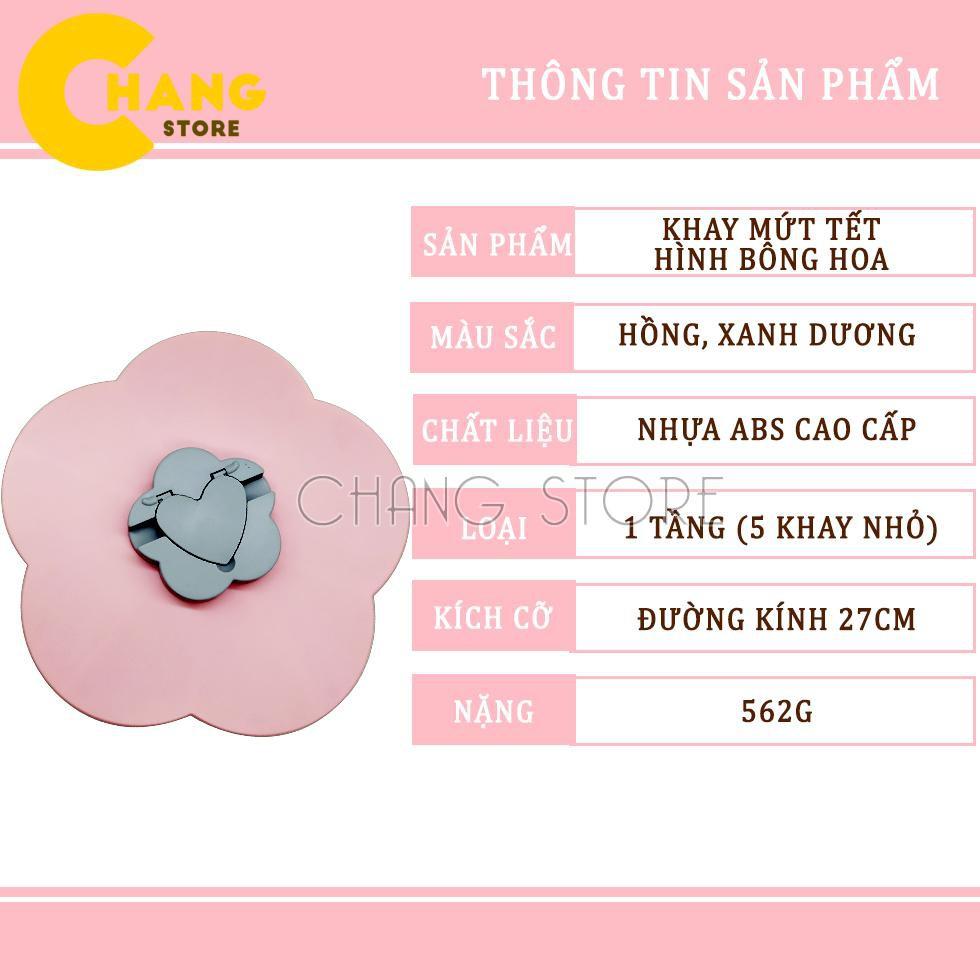 Khay Đựng Mứt Kẹo Tự Xoay 1 Tầng Hình Cánh Hoa