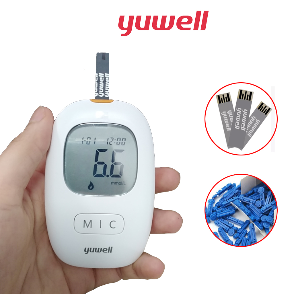 Máy đo đường huyết điện tử YUWELL Accusure 710 tặng kèm theo 10 kim lấy máu +10 que thử đường huyết - bảo hành trọn đời