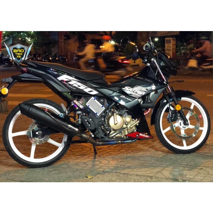 Tem rời dán xe satria fi xám đen