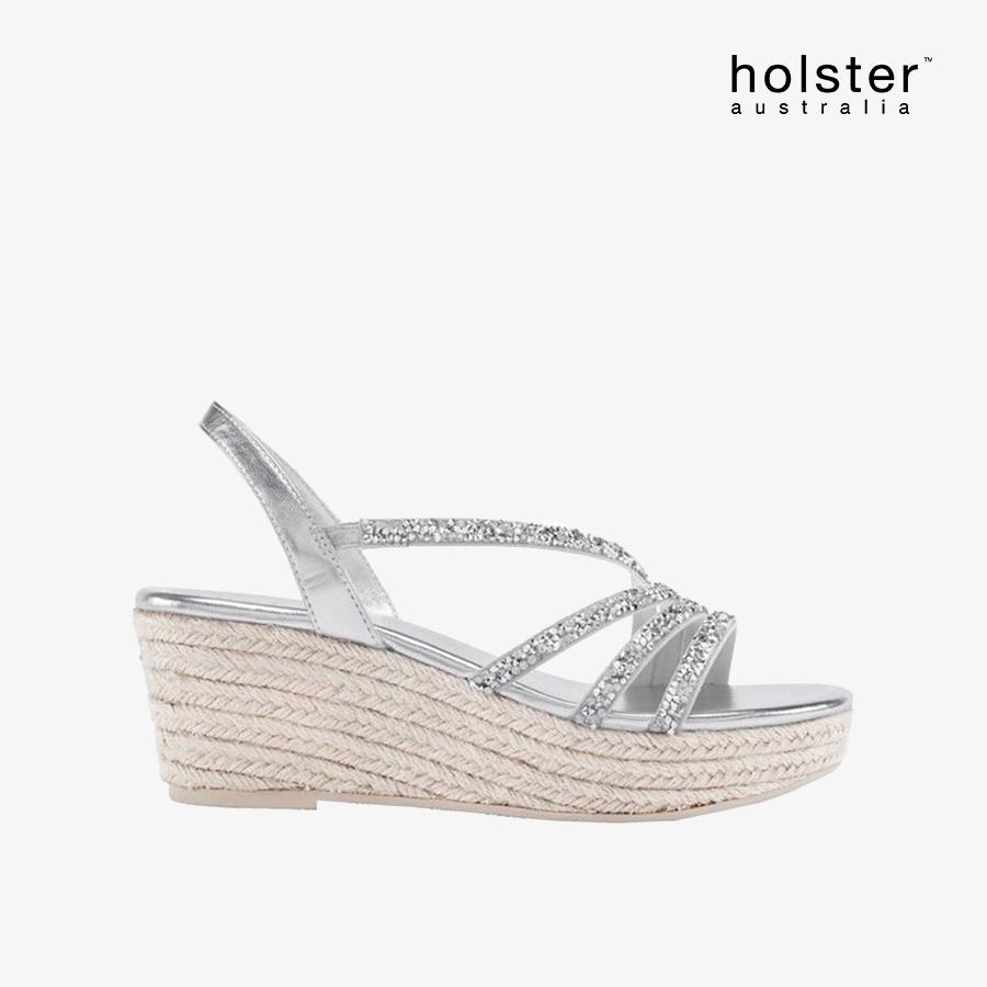 Giày Đế Xuồng Nữ HOLSTER Party Espadrille  Silver