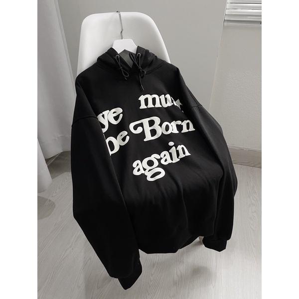 Áo hoodie - áo khoác unisex Homies liền mũ có túi in chữ BORN, áo khoác hoodie nỉ chân cua from rộng