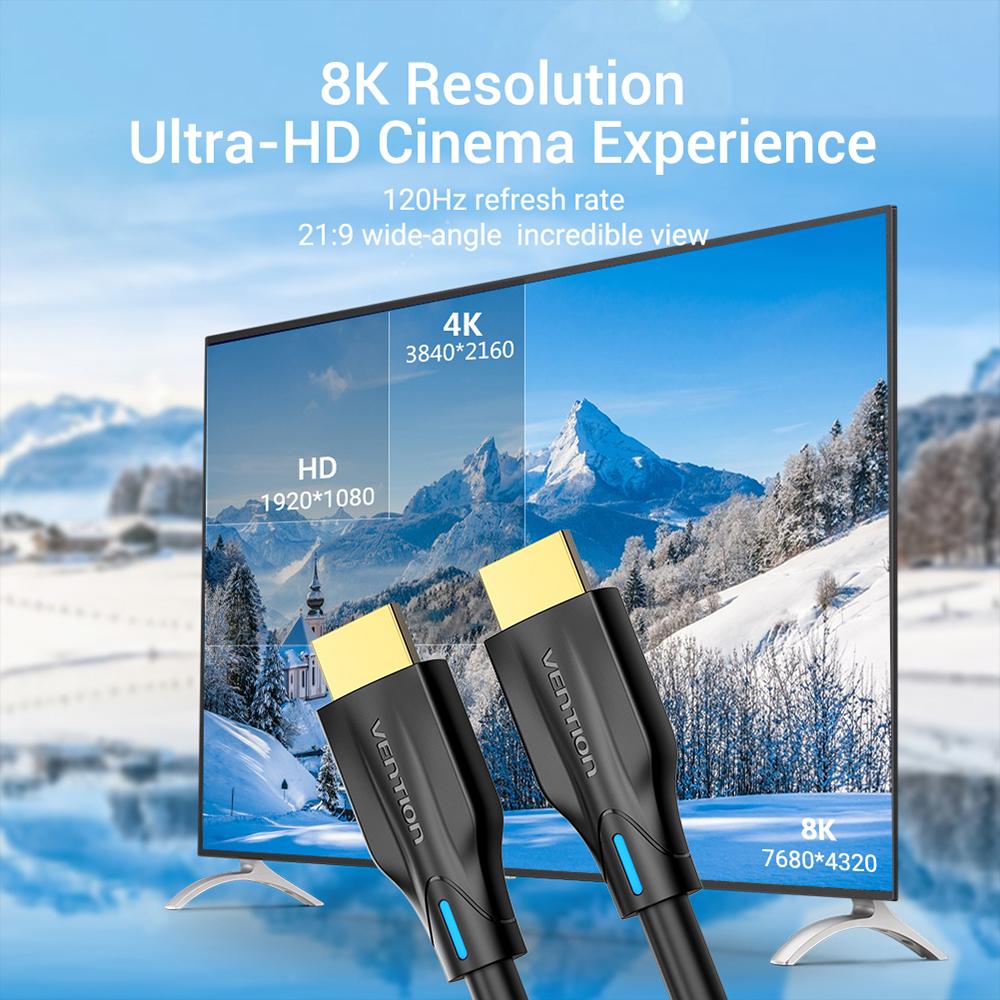 Cáp HDMI 2.1 với độ phân giải 8K 4K @ 120Hz 3D Vision, Băng thông 48Gbps cho Máy chiếu hộp thông minh máy tính