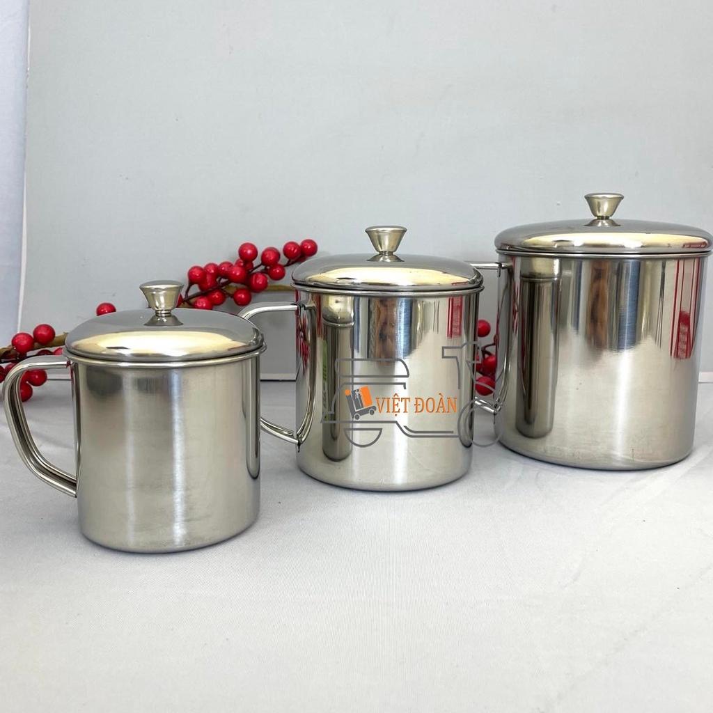 CA INOX SUS 304 CÓ NẮP 1LIT , 500ml, 250ml , CỐC UỐNG NƯỚC, TÁCH uống trà, cà phê - kiểu dáng sang trọng