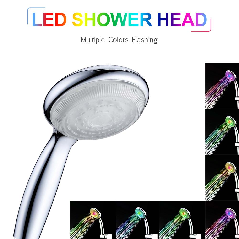 Vòi sen nhà tắm cầm tay có đèn LED, cảm biến nhiệt độ thay đổi màu sắc